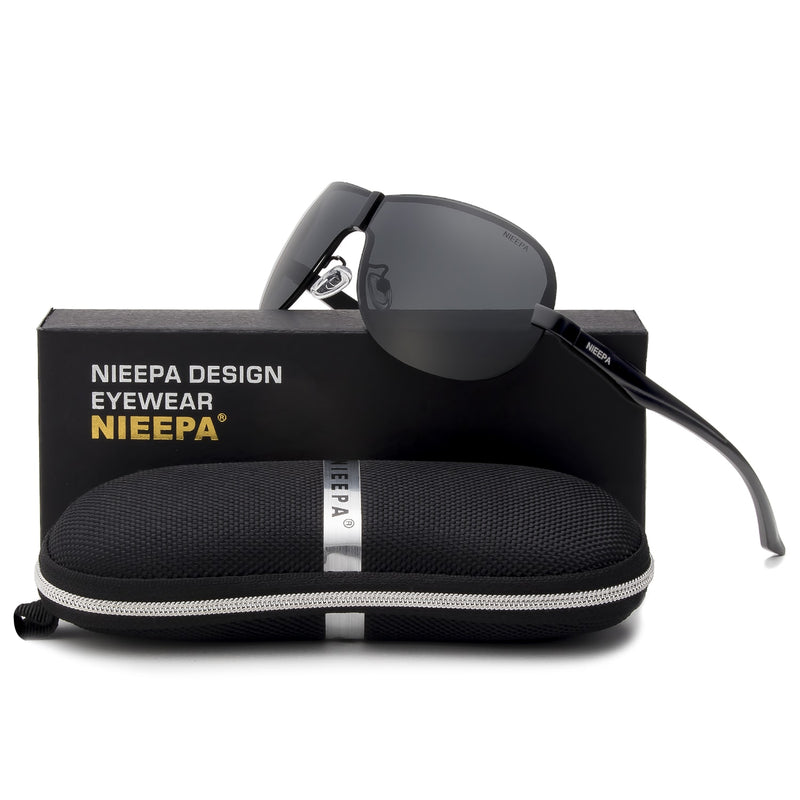 NIEEPA Square Polarized Sunglasses Aluminum Magnesium Temple Retro Dri –  NIEEPA Sunglasses Store