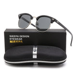 NIEEPA Semi Rimless Polarized Sunglasses Classic Brand Sun Glasses With Metal Retro Rivets